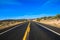 Panorama view of endless road running through Death Valley, Drone photography