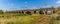 A panorama view of the entire length of the Fourteen Arches viaduct near Wellingborough UK