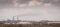 Panorama view of the factory with smoking chimneys and the sky with clouds in Ukraine  Mariupol