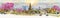 Panorama view famous landmarks in Thailand.