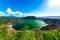 Panorama view on the famous Taal volcano