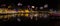 Panorama view of of festive lighting and Sylvester romantic atmosphere in the Flensburg at night.