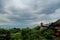 Panorama view,forest,Kyoto city,Kiyomizu-dera temple.