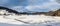 Panorama view of the frozen Davos Lake