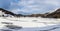 Panorama view of the frozen Davos Lake