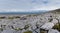 Panorama view of the glaciokarst coastal landscape of the Burren Coast in County Clare of western Ireland
