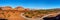 Panorama view of Goosenecks Road that leads to Sunset Point in Capitol Reef National Park