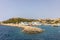 Panorama view of Gozo island of Malta from the Mgarr habor