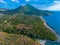 Panorama view of Greek coastline near Pilos