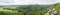 Panorama view of green rocky scenery in europe.