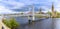 A panorama view of the Greg Street bridge over the River Ness in Inverness, Scotland