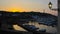 Panorama view of the harbor from the basilica Santa Maria Di Leuca, after summer, sunset.