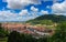 Panorama View from Heidelberg Castle to the old town of Heidelberg, Baden-Wuerttemberg, Germany