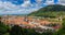 Panorama View from Heidelberg Castle to the old town of Heidelberg, Baden-Wuerttemberg, Germany