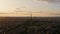 Panorama view of historic center of Paris, France with Tour Eiffel, garden area Champ de Mars and skyscrapers of La Defense.