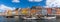 Panorama view of the historic Nyhavn quarter in downtown Copenhagen