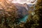 Panorama view of Idyllic Konigssee, a beautiful alpine lake in Bavaria