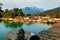 Panorama view of Idyllic Konigssee, a beautiful alpine lake in Bavaria