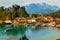 Panorama view of Idyllic Konigssee, a beautiful alpine lake in Bavaria