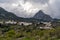 Panorama view of the idyllic whitewashed Andalusian mountain village of Grazalema