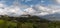 Panorama view of the idyllic whitewashed Andalusian town of Gaucin in the Sierra del Hacho mountains