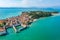 Panorama view of Italian town Sirmione