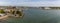 A panorama view from the Itchen Bridge up the River Itchen in Southampton, UK