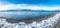 Panorama view of Jokulsarlone iceberg lagoon in Iceland