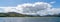 Panorama view of the Kyle of Tongue and surrounding mountains in the Scottish Highlands