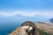 Panorama view of the lake Atitlan and volcanos  in the highlands of Guatemala