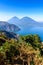 Panorama view of the lake Atitlan and volcanos  in the highlands of Guatemala