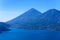 Panorama view of the lake Atitlan and volcanos  in the highlands of Guatemala