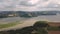 Panorama View of Lake, reservoir on Dunajec river and Beskids hills
