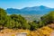 Panorama view of Lasithi plateau at Greek island Crete