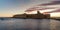 panorama view of the Le Castella fortress in Isola di Capo Rizzuto at sunset