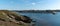 Panorama view of Le Conquet and the harbor and port on the coast of Brittany