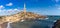Panorama view of the lighthouse at Capo Palos in Murcia in southeastern Spain