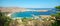 Panorama view at Lindou Bay, Greece