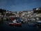 Panorama view of Lluarca Luarca fishing town village harbour port boats ships in Valdes Asturias Spain Europe