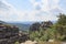 Panorama view from lookout near Reitsteig, Affensteine in Saxon Switzerland