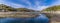A panorama view at low tide across Lower Fishguard harbour, South Wales