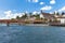 Panorama view of Lucerne old town on river side of Reuss, with the famous Musegg wall Museggmauer and tower and Spreuer Bridge