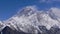 Panorama view of majestic Mount Everest with adjacent mountains Lhotse and Nuptse from Renjo La pass, Nepal.