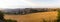 Panorama view of Manresa, temple La Seu, The Collegiate Basilica of Santa Maria. Wheat field ahead