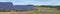 Panorama view of many large solar energy panels in the countryside of Andalusia