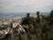 Panorama view of medieval historic moorish castle ruins fortress of Castelo dos Mouros in Sintra Lisbon Portugal Europe