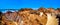 Panorama view of the Mike O`Callaghanâ€“Pat Tillman Memorial Bridge that crosses the Colorado river and the Hoover Dam