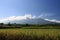 Panorama view of Mount Marapi from Bukittinggi city in West Sumatra Indonesia during sunrise