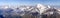 Panorama view of the mountain above Zermatt in the Alps of Switzerland