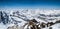Panorama view of the mountain landscape round Zermatt